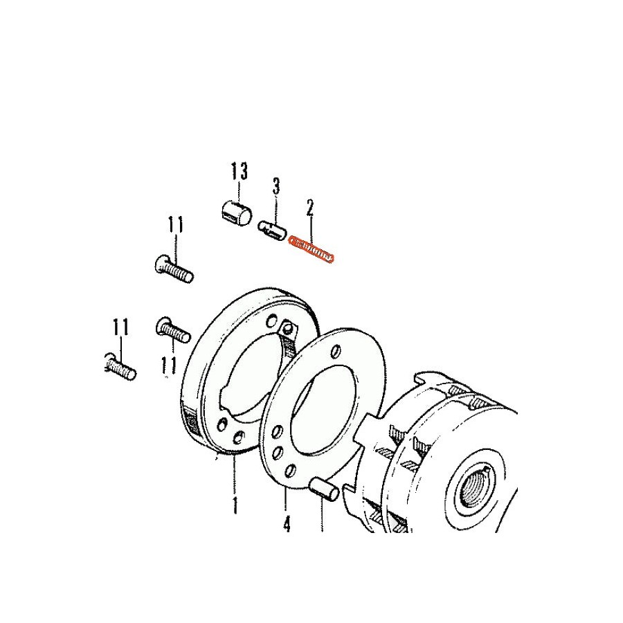 Demarreur - Roue Libre - Ressort - (x1) - CB125, ..., CA125, .... CB175, CB250, CB350K