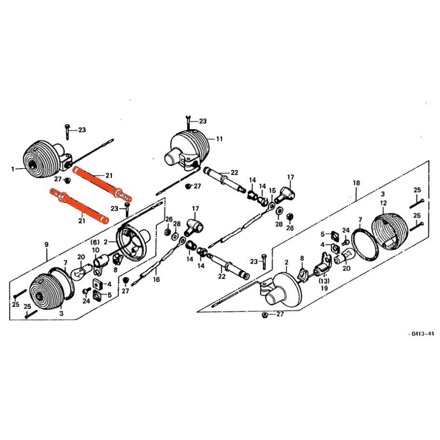 Service Moto Pieces|Clignotant - Av. Dr. - Ar. Ga. - VF500 - VF750 - VF1000 - CBX 750 - CBR900|Clignotant|23,65 €