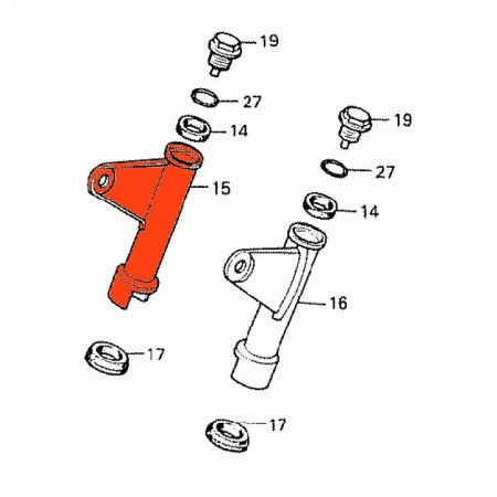 Fourche - Support de phare chrome - Droit