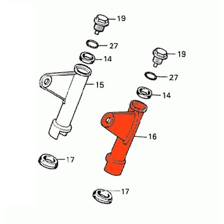 Fourche - Support de phare chrome - Gauche