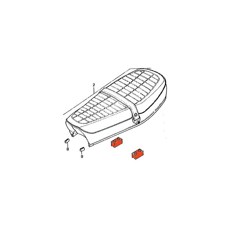 Selle - caoutchouc Rectangle - (x1) - 50x23x34mm