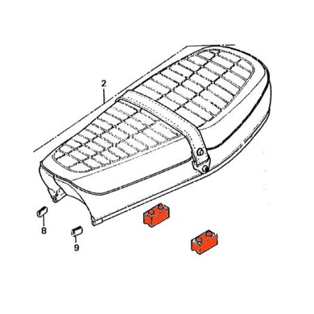 Selle - caoutchouc Rectangle - (x1) - 50x23x34mm