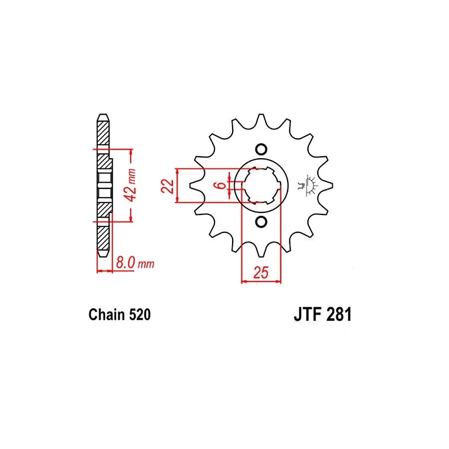 Service Moto Pieces|Transmission - Pignon - 520 - JTF-512 - 13 dents |Chaine 520|19,60 €