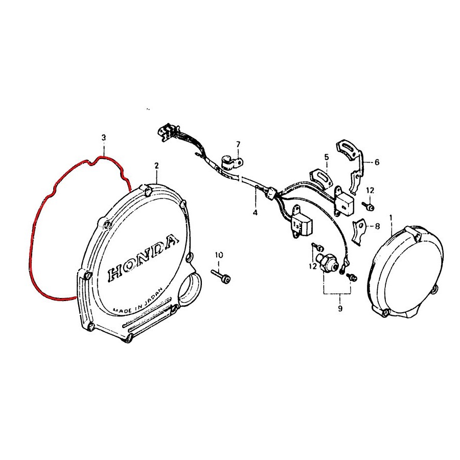 Embrayage - joint de carter - CBX650