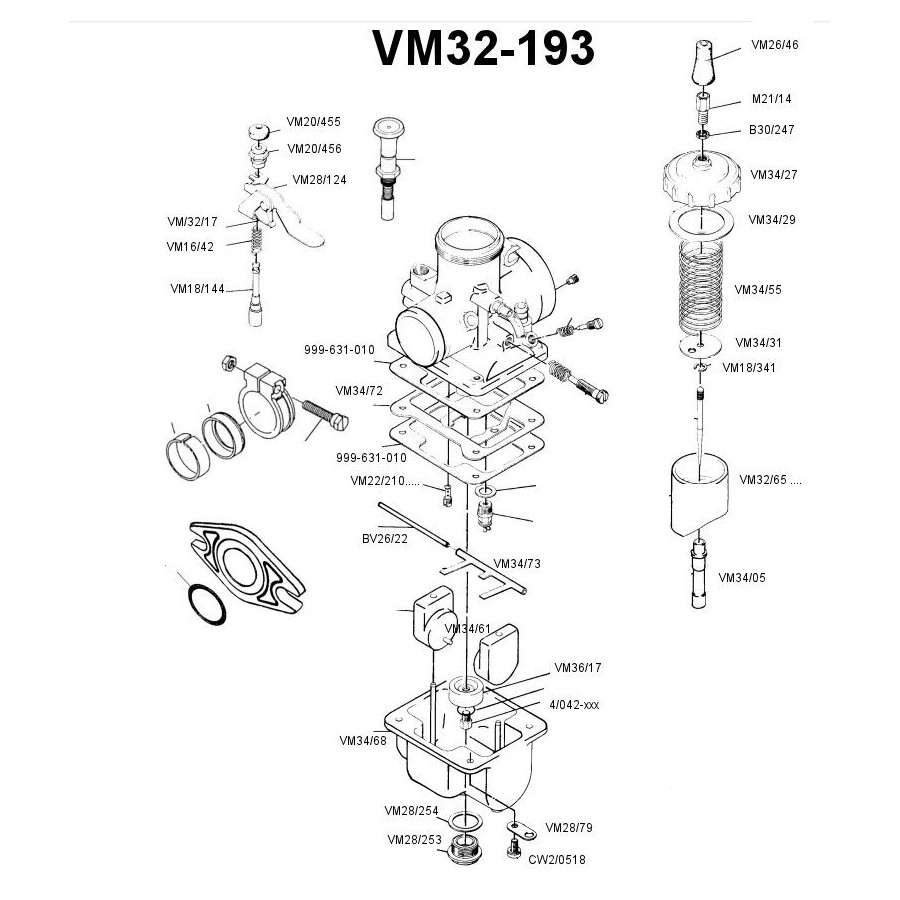 Service Moto Pieces|Gicleur - VM22/210 - Jet de Gaz - ø 0.425|VM32-193|3,60 €