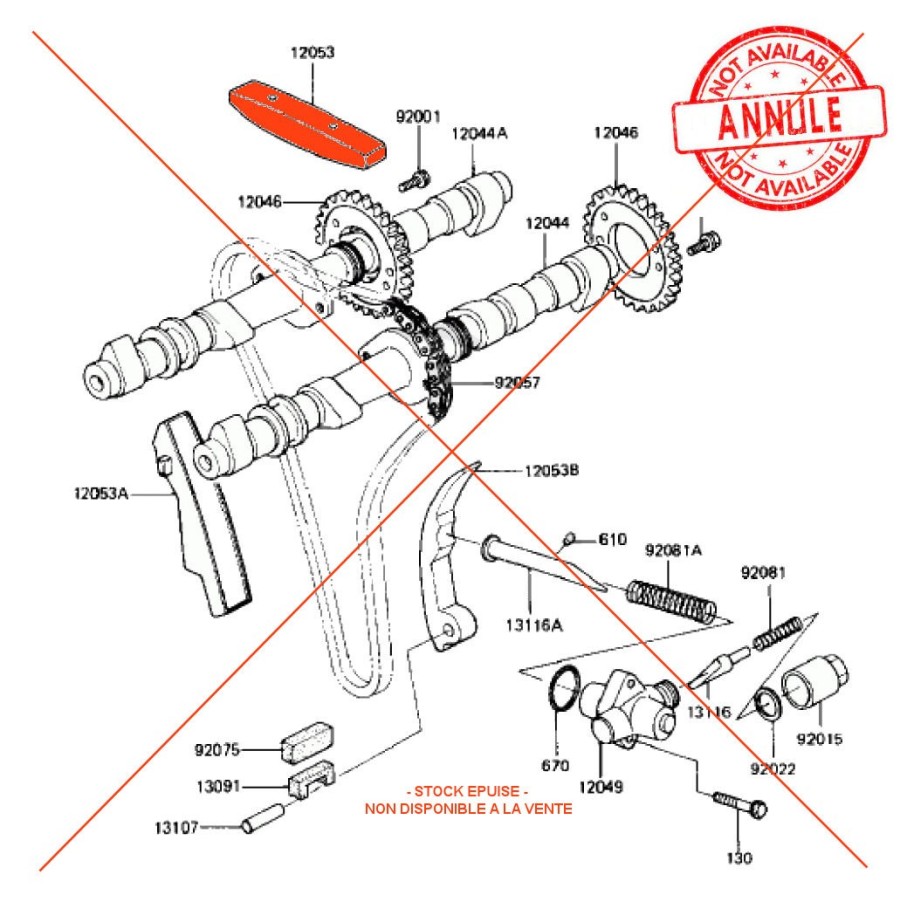 Service Moto Pieces|Moteur - joint de carter - Droit - 11060-1151 - GPX600 - GPZ600|joint carter|3,10 €