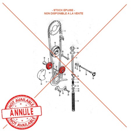 Distribution - Galet tendeur de chaine - CB125K