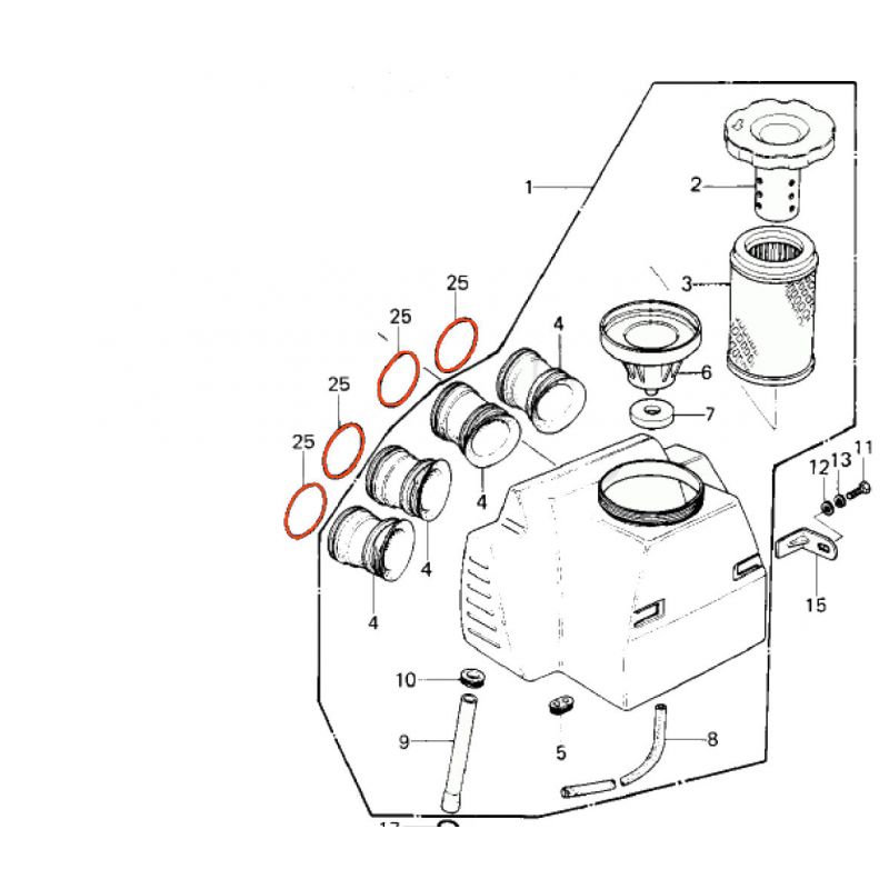 Ressort de Manchon de liaison - Carburateur - filtre a air - (x1) - Kz650 - KZ750 (4 cyl.) - 92081-1177