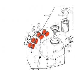 Manchon de liaison - Carburateur - filtre a air - (x1) - KZ650F - KZ750E/H - (4 cyl.) - 14073-1032