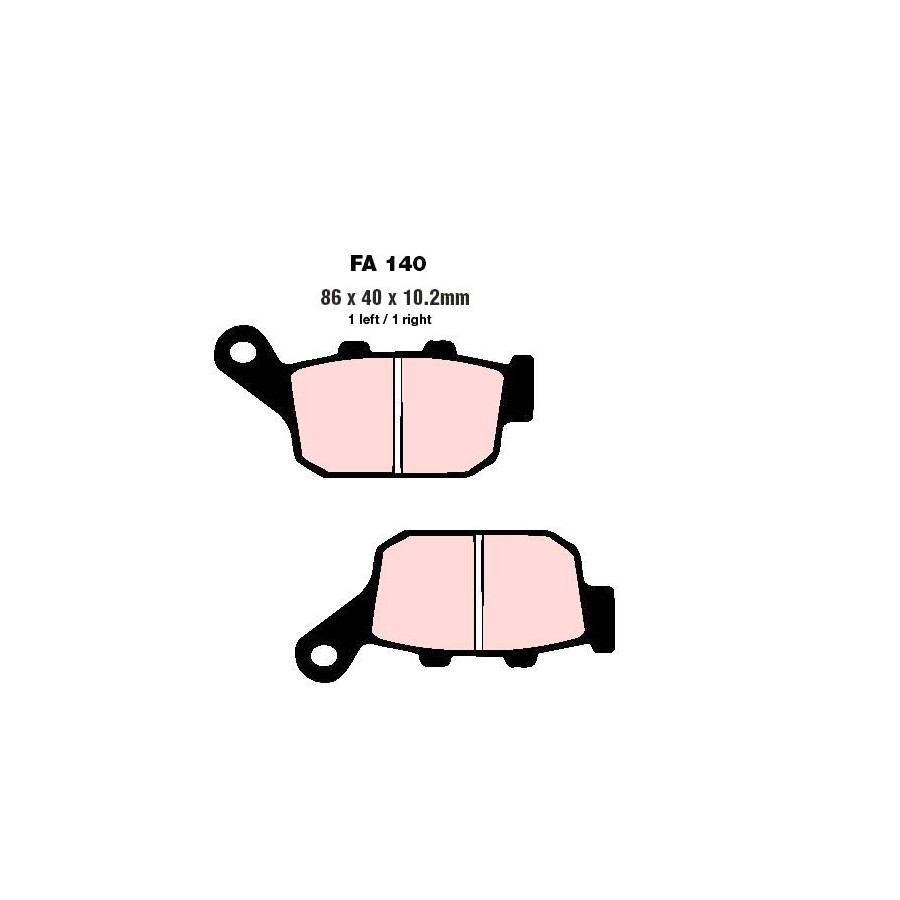 Frein - Jeu de Plaquettes - EBC - FA140 V - Semi-Fritté