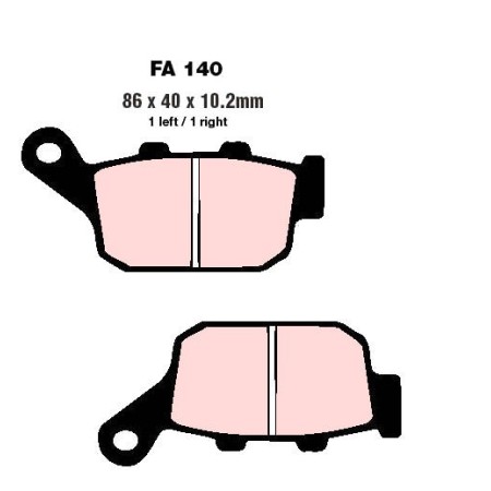 Service Moto Pieces|Frein - Jeu de Plaquettes - EBC - FA140 V - Semi-Fritté|Plaquette|34,50 €