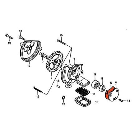 Moteur - joint de pompe a huile - CA125 - CB125T ....