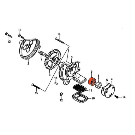 Moteur - Pompe a huile - Rotor Exterieur - CB125T/TD/C - CM125/185/200/250