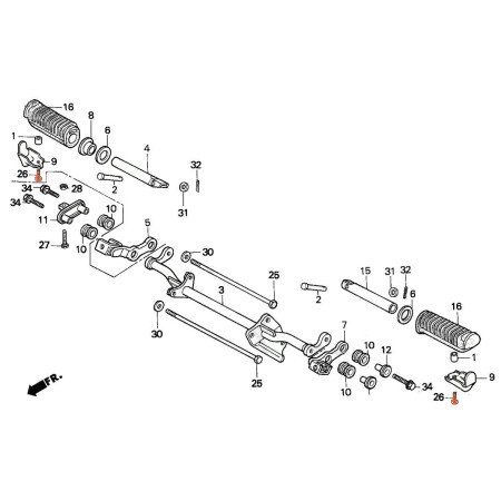 Cale pied - Vis - CHC - M6 x16mm - (x1) - 