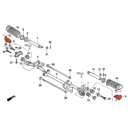 Service Moto Pieces|Cale pied - Vis - M6 x16mm - (x1) - |Cale Pied - Selecteur|1,51 €