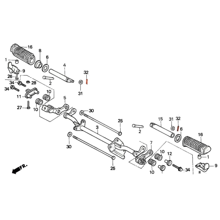 Service Moto Pieces|Cale Pied - Avant - caoutchouc - 50661-110-000 - CB100K - CB125S - CB175K - CB250K - CB350K - CB750K - CB750K0|Cale Pied - Selecteur|4,99 €