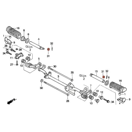 Cale pied - Rondelle plate 8mm - (x1) - 