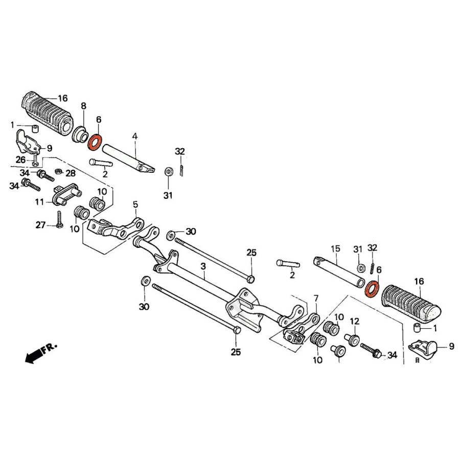 Service Moto Pieces|Cale Pied - Avant - Droite / Gauche - Suzuki - GSF600 - RF900 - GSXR1300|Cale Pied - Selecteur|25,90 €