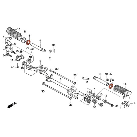 Service Moto Pieces|Cale pied - Rondelle de fixation - Droite/gauche|Cale Pied - Selecteur|4,12 €