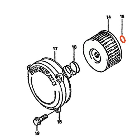 Service Moto Pieces|Filtre a huile - Joint - ø 15.80 x2.40 - 09280-160-05 |1990 - DR800 S|3,00 €