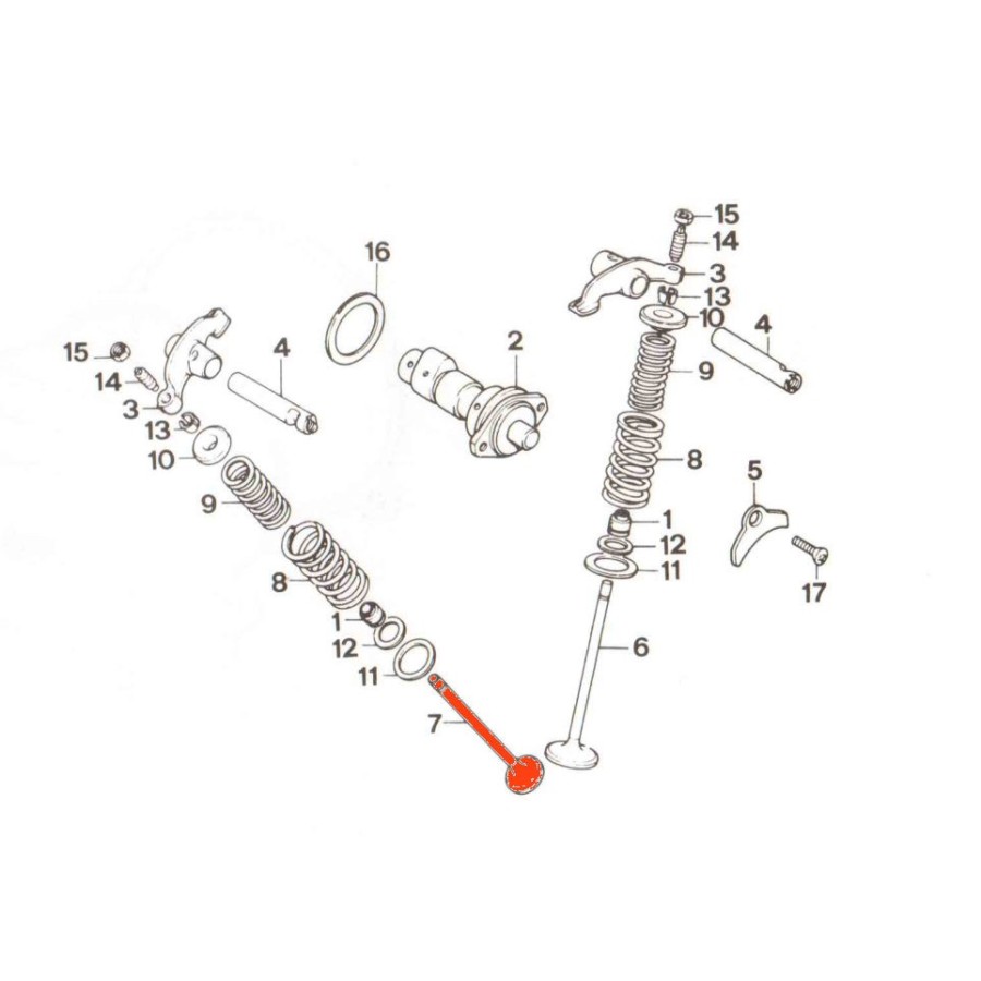 Moteur - Soupape echappement - CB125J - CB125N - XL125K Moteur - Soupape echappement - CB125J - CB125N - XL125K