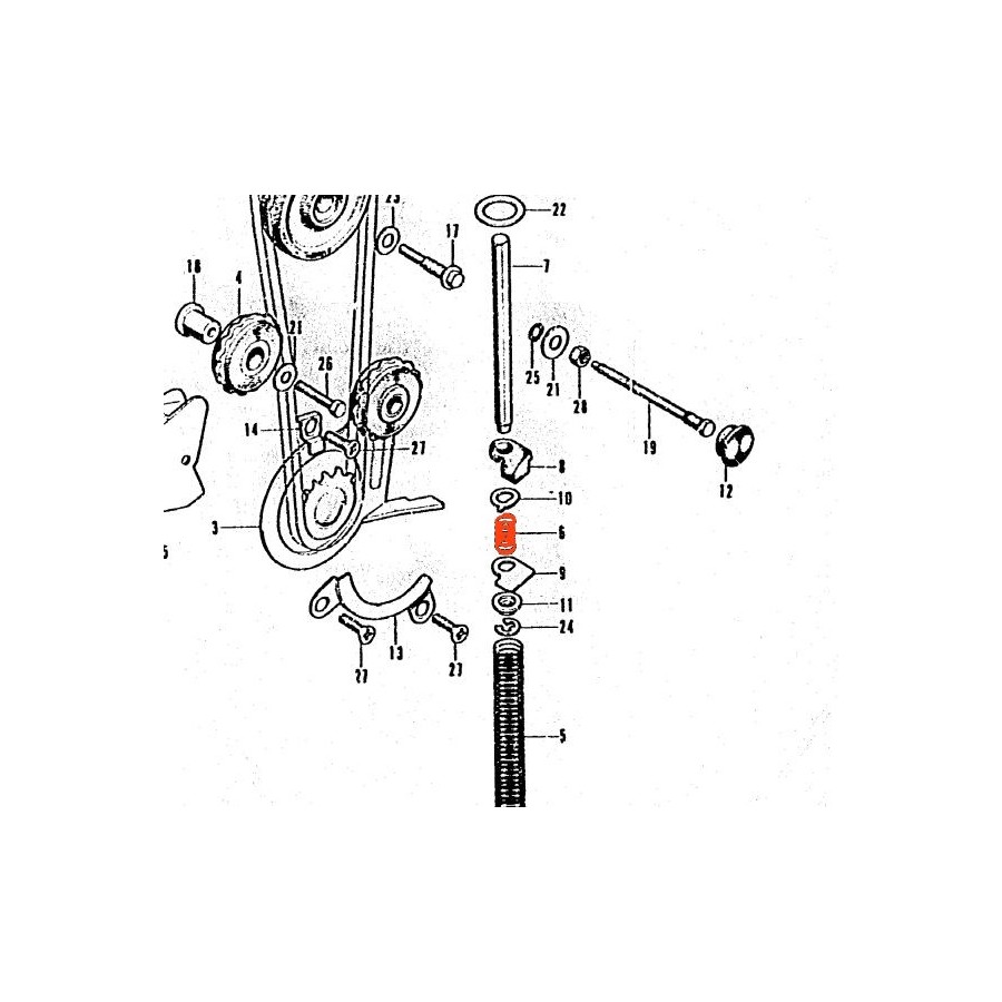 Service Moto Pieces|Distribution - Ressort - tendeur de chaine - CB125K|1973 - CB 125 K5|9,90 €