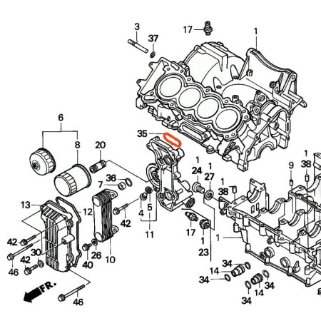 Moteur - Joint torique - ø 50.00 x2.50mm - CBR600 - (PC25) 