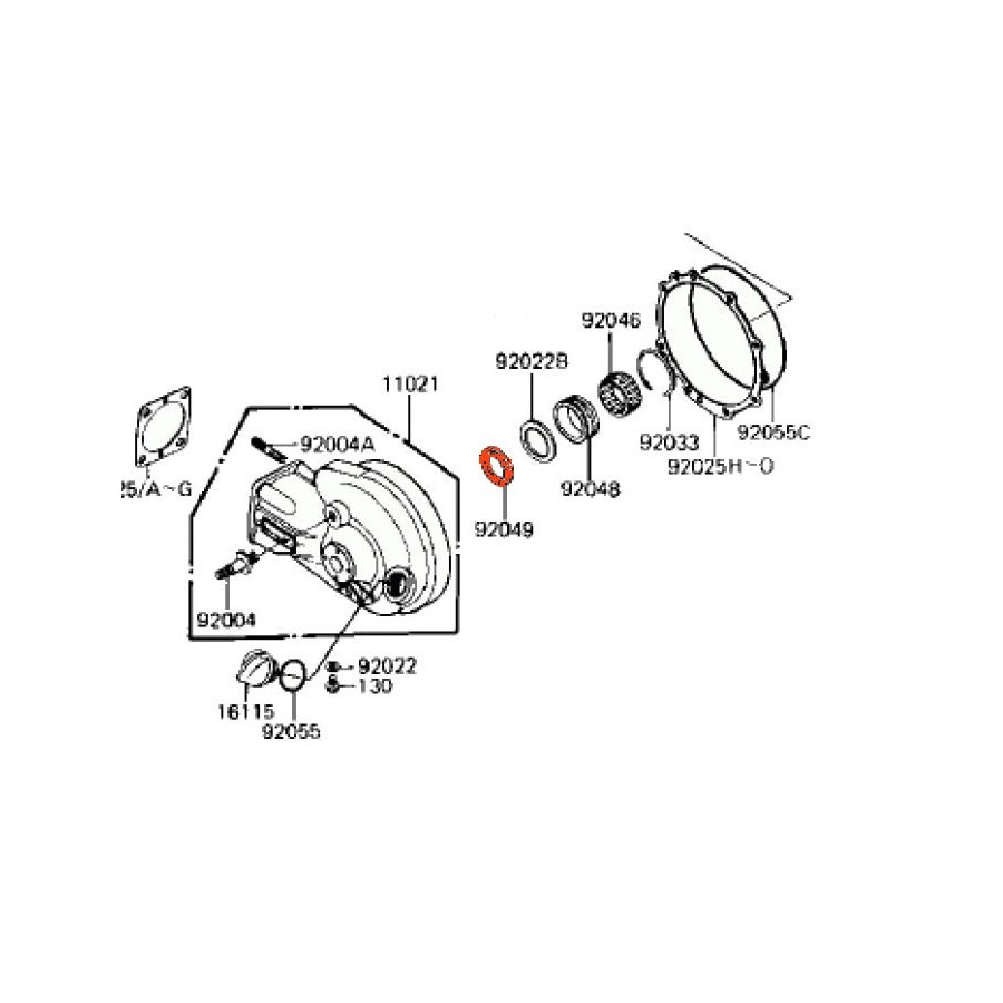Cardan - Joint a levre ø 35x47x7 mm - (x1) - Z1100 - 92049-1025 Cardan - Joint a levre ø 35x47x7 mm - (x1) - Z1100 - 92049-1025