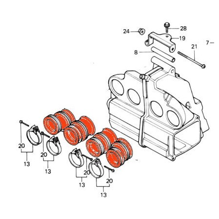 Filtre a air - Ensemble Manchon boite a air (x4) - CB900F-CB1100F-CB1100R