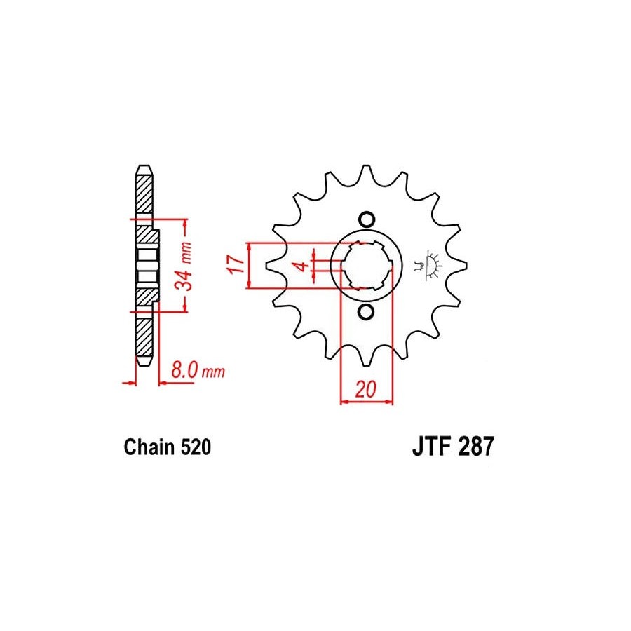 Service Moto Pieces|Transmission - Couronne - JTR-828 - 50 dents |Chaine 520|39,90 €