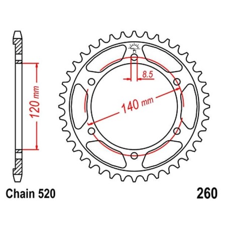 Transmission - Couronne - JTR-260 - 520 - 38 dents