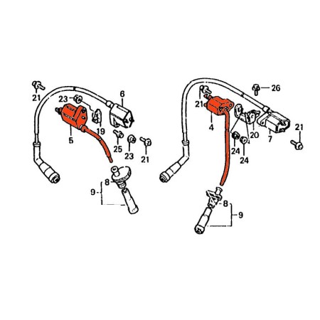 Allumage - Bobine (x1) - XL600V - 1987-1990