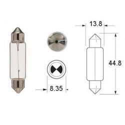 Service Moto Pieces|Ampoule - Navette - 12v / 18w - ø15x43mm - (veilleuse/position/clignotant)|Ampoule 12 Volt|2,20 €
