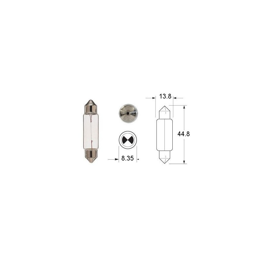 Service Moto Pieces|Ampoule - BA9S - 12v / 2w - (tableau de bord - .... - ... )|Ampoule 12 Volt|1,39 €