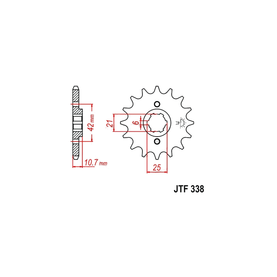 Transmission - Pignon sortie boite - JTF 338 - 530/17 dents Transmission - Pignon sortie boite - JTF 338 - 530/17 dents