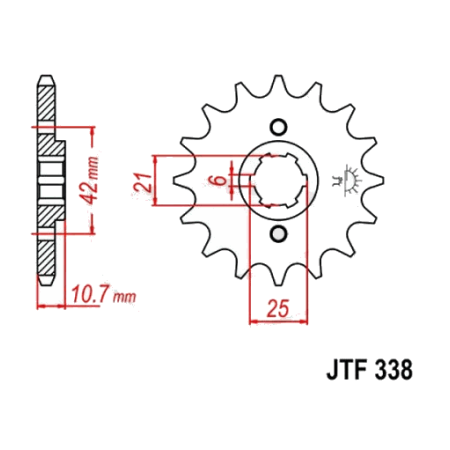 Transmission - Pignon sortie boite - JTF 338 - 530/17 dents