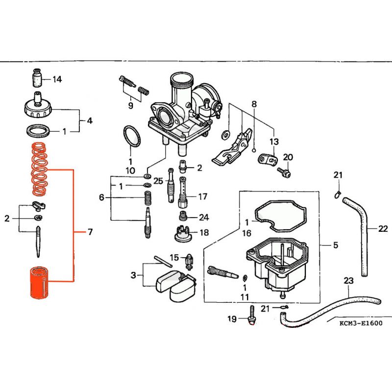 Carburateur - Boisseau + ressort - XLR125 - (JD16)