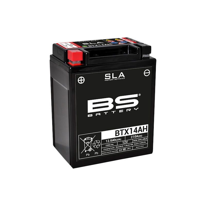 Batterie - 12v - GEL - BS - BTX14AH - 210A - (YTX14) - 145x87x150