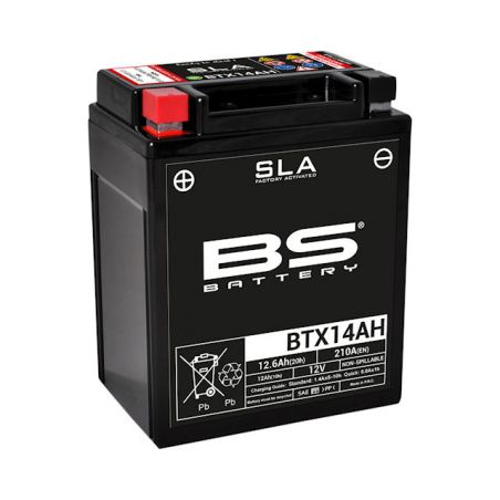 Service Moto Pieces|Batterie - 12v - GEL - BS - BTX14AH - 210A - (YTX14) - 145x87x150|Batterie - Gel - 12Volt|104,63 €