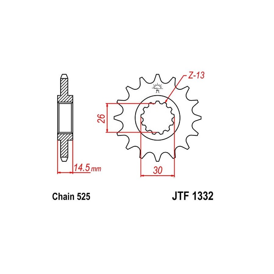 Service Moto Pieces|Transmission - Couronne - 525 - JTR-1332 - 47 dents|Chaine 525|69,10 €