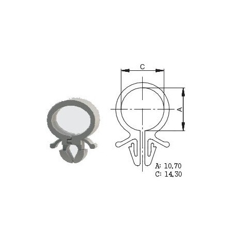 Collier a clipser, ø 6mm - passage de cable, faisceau