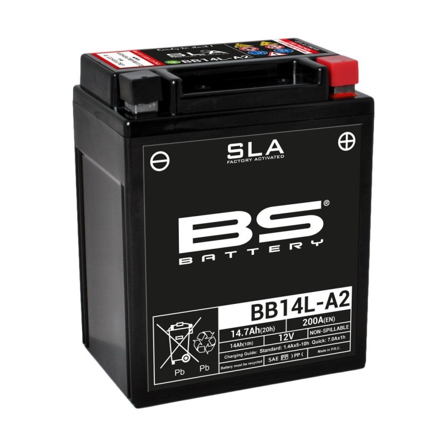 Service Moto Pieces|Batterie - 12v - GEL - BS - BB14L-A2 - (YB14L-A2 / YB14L-B2) - 134x89x160mm |Batterie - Gel - 12Volt|104,00 €