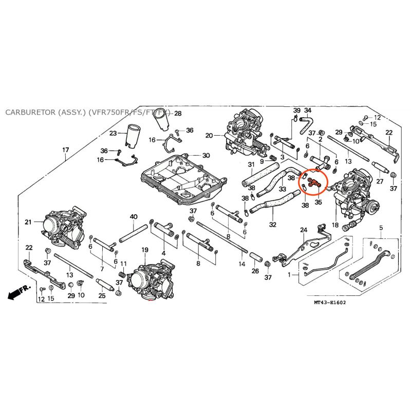 Service Moto Pieces|Carburateur - Raccord en T - VFR750|Raccord - Joint de liaison|19,40 €