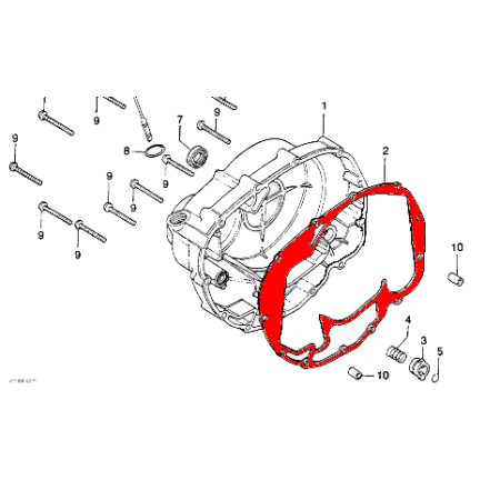 Moteur - Joint de carter droit - HONDA