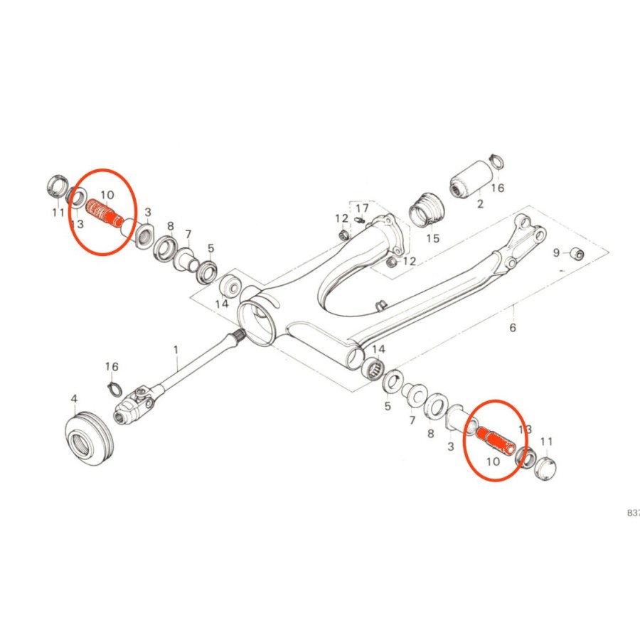 Bras oscillant - Boulon - Pivot de serrage - (x1) - Cb750K7, GL1000