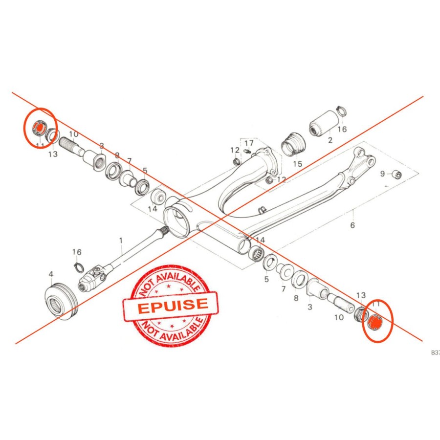 Service Moto Pieces|Bras oscillant - roulement + Axe - RD250-RD350-RD400- XJ550 - XS400-XS650|bras oscillant - bequille|125,30 €