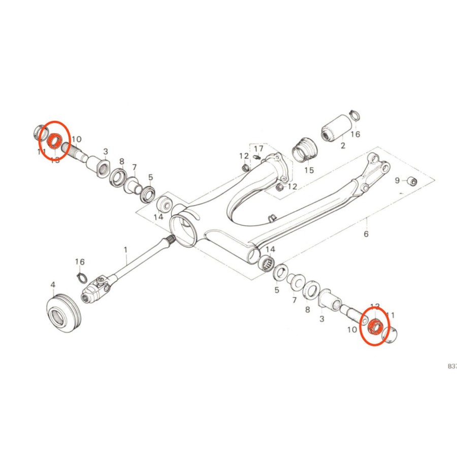 Service Moto Pieces|Bras oscillant - roulement aiguille (x4) - CA/CB/CG/VT.125 - CM125/200-.... CB250N/T - CB400 N/T - CB450...|bras oscillant - bequille|55,30 €