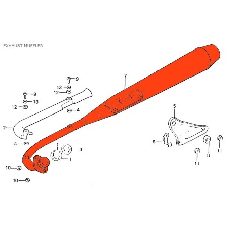 Service Moto Pieces|Echappement - C50ZZ, Cub 79-93 - C70ZZ, C70 Cub 82-86 - C90 Cub|C50 La Cub|85,80 €