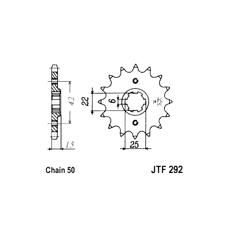 Transmission - Pignon sortie boite - JTF 292 - 530/16 dents