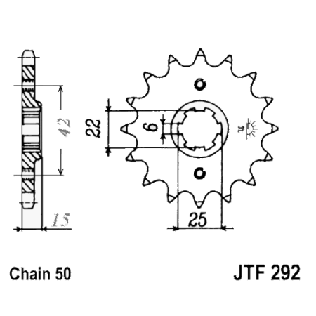 Service Moto Pieces|Transmission - Pignon sortie boite - JTF 292 - 530/16 dents|Chaine 530|22,90 €